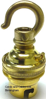 3.002.HOOK B22 BC Brass lampholder with hook - Lamp holders
